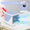 Geohee Portable Air Conditioner,Personal Air Cooler with 3-Speeds,Mini Air Conditioner with LED Light,Desktop Cooling Fan with Handle,Suitable for RoomOffice,Blue view 2