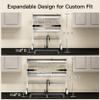 3 Tier Extra Large Stainless Steel Expandable Over The Sink Dish Drainer Drying Rack, Rust Proof Metal, Space Saving, Modern Silver Big Capacity Extendable Plate Strainers Above Kitchen Counter view 3
