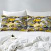 Kids Cartoon Car Bed Sheet Set Queen Size Boys Construction Vehicles Bedding Set for Teens Children Cartoon Machinery Truck Bed Sheets Set Construction Site Cars Bed Cover 4Pcs, Super Soft,Breathable view 3
