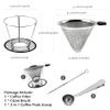 LIGICKY Reusable Coffee Filter Professional Manual Stainless Steel Coffee Dripper Cone Coffee Strainer Paperless Coffee Maker for 2-4 people with Removable Cup Stand, Cleaning Brush, Coffee Scoop view 2