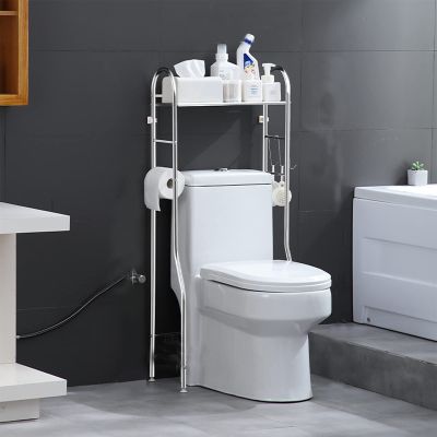 BOOMLATU Over The Toilet Rack, Bathroom Shelves Corner Stand Storage Organizer Multifunctional for Toilet, Laundry 18.75x6.63x43 (One-Tier)