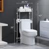 BOOMLATU Over The Toilet Rack, Bathroom Shelves Corner Stand Storage Organizer Multifunctional for Toilet, Laundry 18.75x6.63x43 (One-Tier) view 2