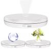 Foleto Motorized Rotating Display Stand with LED 22lb Load, 10inch/25cm 360 Degree Electric Rotating Display Stand for Display Jewelry, Product Photography (White 10inch with led Light)
