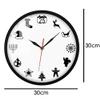 12 Hours 12 Christmas Vector Iconic Clock Merry Christmas Wall Clock Christmas Housewarming (Metal Frame) view 2