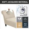 GAMUKAI Stretch Chaise Lounge Cover  Armless Chair Slipcover for Living Room & Bedroom, Soft Jacquard Fabric, Machine Washable for Indoor Furniture Protector (Nature) view 3