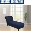 GAMUKAI Stretch Chaise Lounge Cover  Armless Chair Slipcover for Living Room & Bedroom, Soft Jacquard Fabric, Machine Washable for Indoor Furniture Protector (Navy) view 2