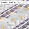 Flysheep Grey Boho Quilt Set Full Queen Size, 3 Pcs Gray Black and Navy Striped Bedspread, Soft Microfiber Modern Coverlet for All Season - 1 Quilt and 2 Pillow Shams view 4