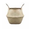 12x16x15cm Storage Basket Rattan Straw Basket Wicker Seagrasss Folding Laundry Flower Pot Flower Vase Home Hanging Basket (Color : A) view 1