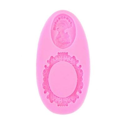 1pc Oval Cameo and Oval Frame Sugar Fondant Cake Decorating Tools Fondant Mold Miniature Frame Silicone Mirror