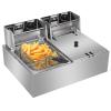 Ochine Electric Deep Fryer Stainless Steel Commercial Deep Fryer Single or Double Countertop Oil Fryer with Removable Basket and Temperature Limiter for Commercial and Home Use (Ship from USA) view 1