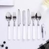 Silverware Set, Outdoor Picnic Camping Tableware Fork Spoon Knife Bottle Opener Stainless Steel Foldable Pocket Tableware Set Hike Kitchen Tools BY KKZY (Color : Green) view 2