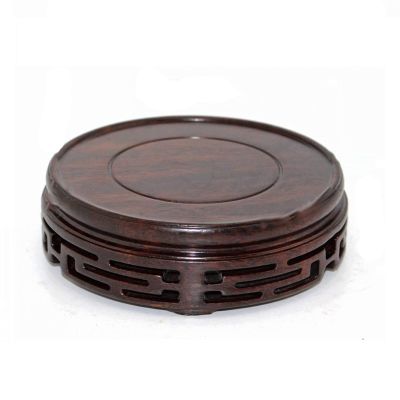 SHUTING2020 Bonsai Pedestal Vase Bonsai Base Wooden Flower Pot Base, 1.2 Inches High Potted Plant Display Stand, Wooden Stand for Vase and Fish Tank Shape Pedestal with Carved