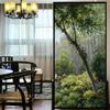 LXDWEI Decortive Window Film Privacy Forest Creek Landscape Oil Painting Static Cling Window Stickers No Glue Frosted Window Coverings Window Window Tint (W x L) 90x140cm(35.2"x55.1") view 1