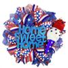 Artisan Patriotic Home Sweet Home Ice Cream Red White and Blue Wreath for Front Door Outside, Independence Day, July 4th Decorations view 1