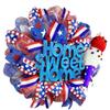 Artisan Patriotic Home Sweet Home Ice Cream Red White and Blue Wreath for Front Door Outside, Independence Day, July 4th Decorations view 2