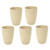 12oz Small Drinking Tumblers for Kids, Unbreakable Wheat Straw Cups for Camping Party, Reusable Water Glasses for Beverage Ice Tea, Dishwasher Safe (Set of 5, Beige) view 1
