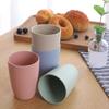 12oz Small Drinking Tumblers for Kids, Unbreakable Wheat Straw Cups for Camping Party, Reusable Water Glasses for Beverage Ice Tea, Dishwasher Safe (Set of 5, Beige) view 2