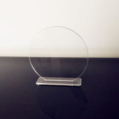XIAOYUE 5 Sets Acrylic Blanks Round with Stand, DIY Clear Acrylic Wedding Table Numbers Wedding Table Decoration, Freestanding (4'')