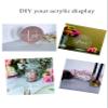 XIAOYUE 5 Sets Acrylic Blanks Round with Stand, DIY Clear Acrylic Wedding Table Numbers Wedding Table Decoration, Freestanding (4'') view 3