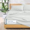 Apsley Linen Damask Stripe Combed Cotton 6-PCs Sheet Set (1 Fitted, 1 Flat, 4 Pillowcase) Fits 18-21'' Deep Pocket Heavy Rich Quality Sateen Weave Silky Soft Breathable (King, Silver Grey) view 2