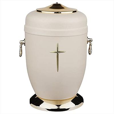 Adult Cremation Urn for Ashes Unique Memorial Funeral urn for Human Ashes (Creame, Cross)