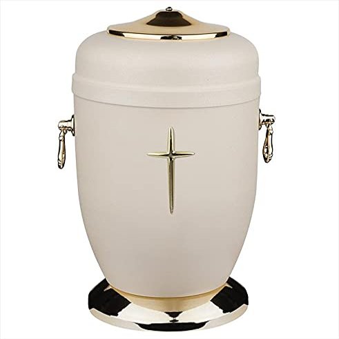 Adult Cremation Urn for Ashes Unique Memorial Funeral urn for Human Ashes (Creame, Cross)