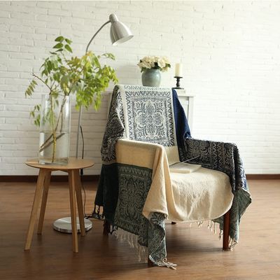 ESTELLEF Boho Sofa Throw Cover,Chenille Jacquard Tassels Throw Blankets for Couch Bed,Decorative Sofa Slipcover Protector Bed Cover - Colorful Pattern (Color : C, Size : 150190cm/59in74.8in)
