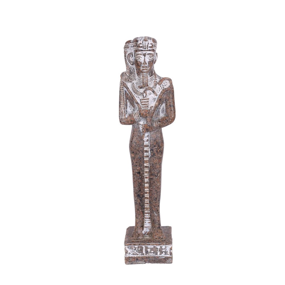 Art ancient Egypt statue of God khonsu the God of the moon and protection made of made of brown granite stone