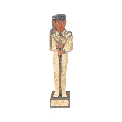 Art ancient Egypt statue of God khonsu the God of the moon and protection made of heavy stone with natural colours