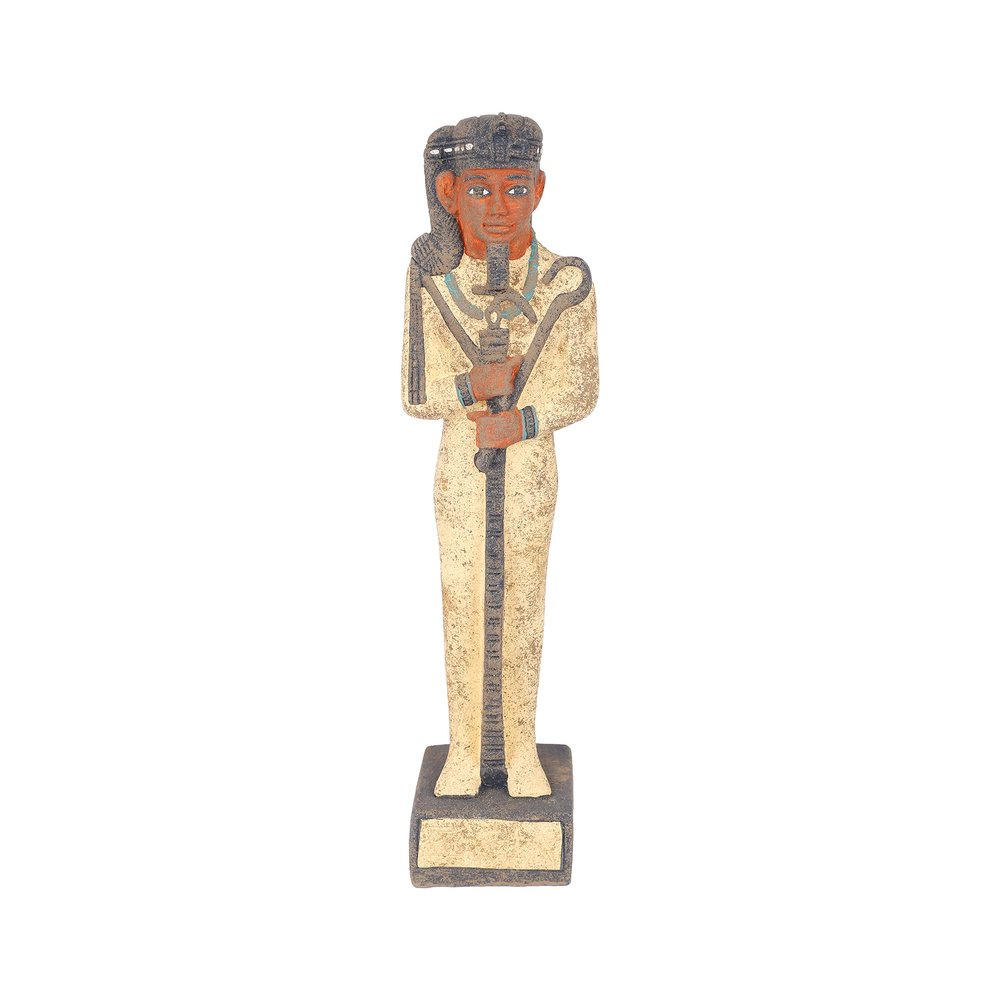 Art ancient Egypt statue of God khonsu the God of the moon and protection made of heavy stone with natural colours