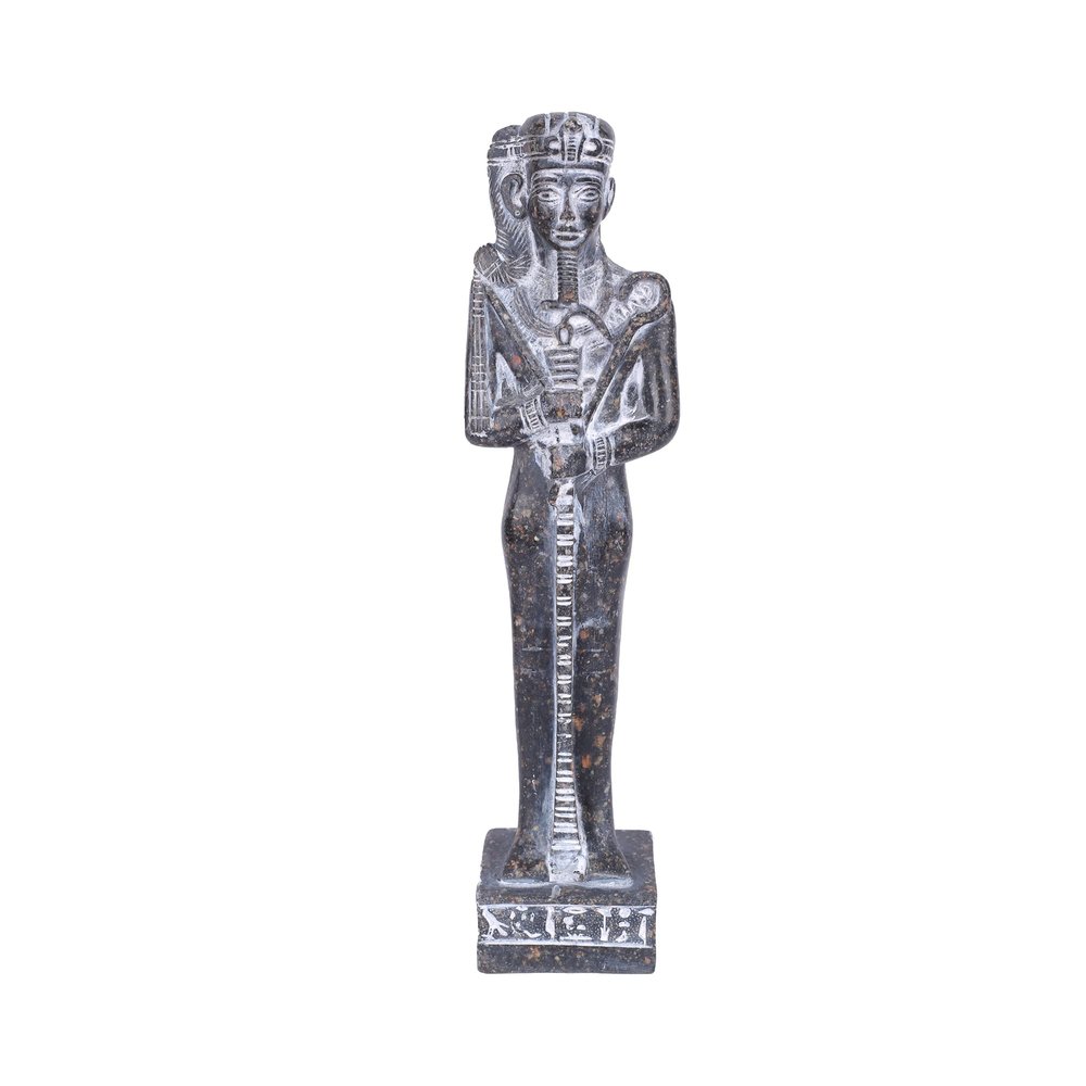 Art ancient Egypt statue of God khonsu the God of the moon and protection made of black granite stone