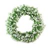 Artificial Breath Wreath Gypsophila Faux Greenery Green Leaves Garland Hanging for Front Indoor Outdoor Wedding Window Green view 1