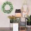Artificial Breath Wreath Gypsophila Faux Greenery Green Leaves Garland Hanging for Front Indoor Outdoor Wedding Window Green view 2