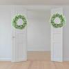 Artificial Breath Wreath Gypsophila Faux Greenery Green Leaves Garland Hanging for Front Indoor Outdoor Wedding Window Green view 3