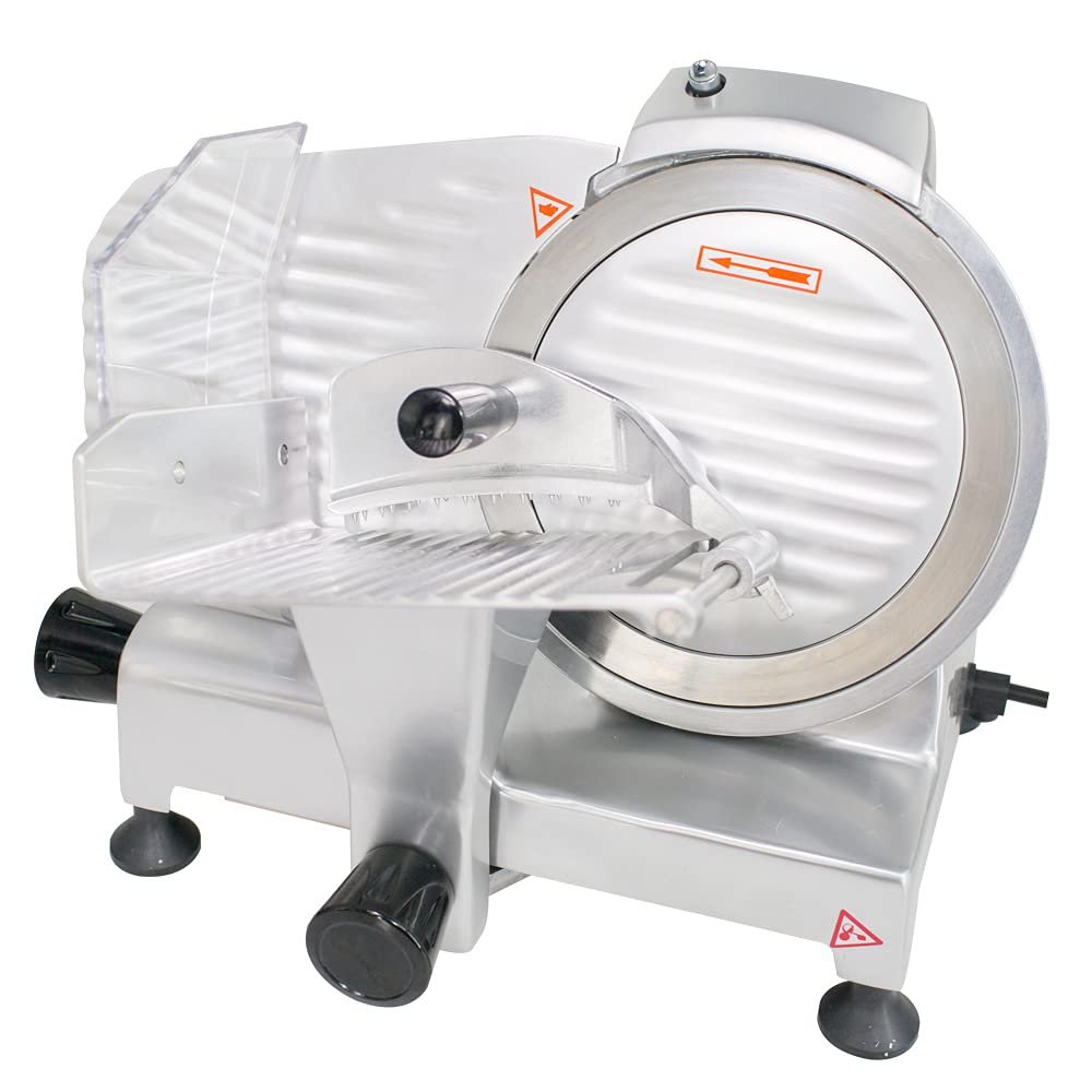 CMI Commercial Aluminum Anodized 9'' Semi-Auto Frozen Meat Slicer, 9 inch Electric Deli Meat Cheese Food Ham Slicer