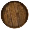 24" x 24" Round Solid Black Walnut Wood Serving Tray - Extra Large Ottoman Table Tray with Handle - Decorative Platter view 1