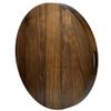 24" x 24" Round Solid Black Walnut Wood Serving Tray - Extra Large Ottoman Table Tray with Handle - Decorative Platter view 3