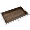 Rectangle Solid Black Walnut Ottoman Tray Large Wood Serving Tray with Handles Handmade Vintage Decorative Platters for Oversized Ottoman Kitchen (L- 24" x 13") view 4