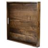 24"x 24" Square Solid Black Walnut Wood Serving Tray Ottoman Tray Extra Large Wood Trays with Handles Wooden Serving Tray for Oversized Ottoman Home Breakfast in Bed Tea Coffee view 2