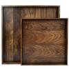 24"x 24" Square Solid Black Walnut Wood Serving Tray Ottoman Tray Extra Large Wood Trays with Handles Wooden Serving Tray for Oversized Ottoman Home Breakfast in Bed Tea Coffee view 4