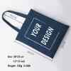 Aboutwome Your Own Design Women Custom Tote Bag for Shopping Canvas Bags (Navy), One Size view 3