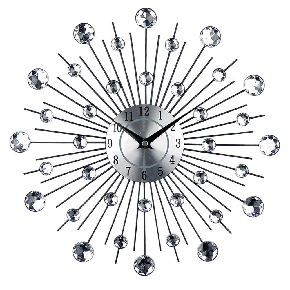 ARTIBETTER Wall Clocks Crystal Wall Clock Personality Artistic Wall Clock Silver Iron Wall Clock Decorative Wall Clock