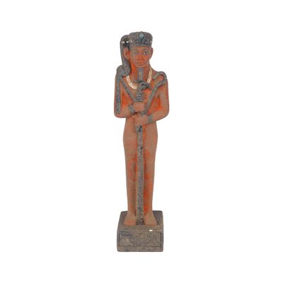 Art ancient Egypt statue of God khonsu the God of the moon and protection made of heavy stone with natural colours