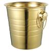 BESTOYARD 2.7Qt Stainless Steel Ice Bucket with Gold Tiger Head - Double Wall Insulated Party Bucket for Beer Wine Home and Outdoor Use view 1