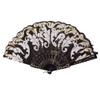 DUO ER Chinese/Spanish Style Dance Wedding Party Lace Silk Folding Hand Held Flower Fan (Color : Black) view 1