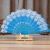 DUO ER Chinese/Spanish Style Dance Wedding Party Lace Silk Folding Hand Held Flower Fan (Color : Black) view 3