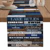 Table Runner-Cotton Linen- Long 120 Inch Holiday Dresser Scarves, Retro Farmhouse Wood Grain Lake Rules Positive Energy Positive Words Patchwork Tablerunner for Kitchen Dining Living Room Scarf Dcor view 1