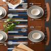 Table Runner-Cotton Linen- Long 120 Inch Holiday Dresser Scarves, Retro Farmhouse Wood Grain Lake Rules Positive Energy Positive Words Patchwork Tablerunner for Kitchen Dining Living Room Scarf Dcor view 2