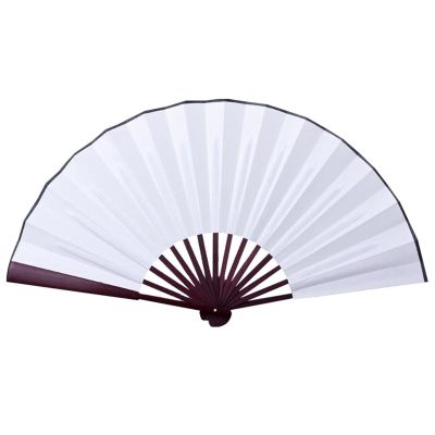 DUO ER 10/13 inch Folding Fan Hand Silk Cloth DIY Chinese Folding Fan Wooden Bamboo Antiquity Folding Fan DIY Calligraphy Painting (Color : White, Fan Size : 10 inches)