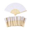 DUO ER 50 pcs/lot White Folding Elegant Paper Hand Fan Wedding Party Favors 21cm White view 1